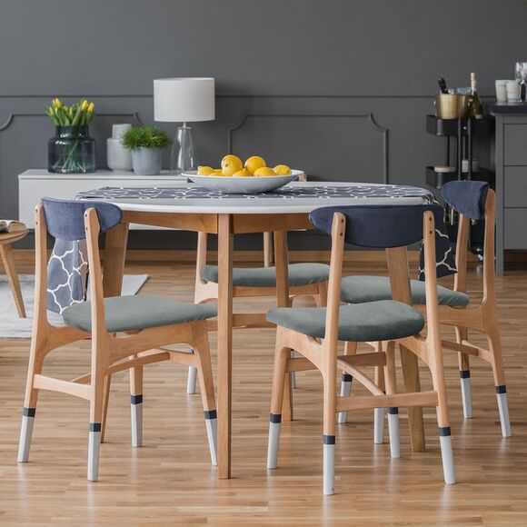 4Pcs Velvet Dinning Chair Seat Cover Slipcovers Gray - Picture 3 of 6